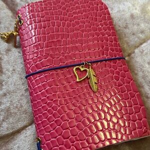 Personalized double-lined Leather A6 Tri fold Journal Cover